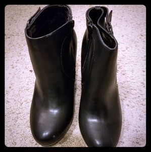 Closed toe wedge booties